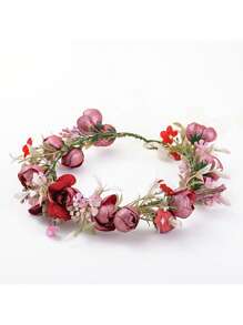 1 pieza Cinturón para mamá - Faja de maternidad hecha a mano con flor y diadema con rosa para novia, niña de las flores, accesorios para sesión de fotos de maternidad, cinturones con flores para mujeres en bodas, cinturón para baby shower, faja floral para sesión de fotos de maternidad, regalos para fiesta de bienvenida del bebé y descubrimiento del género - Multicolor - Ver 15