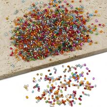 1pack/Approx.800pcs 2mm Multicolor Glass Beads With Silver Tube - For DIY Jewelry Making Materials, Bracelets, Necklaces, Earrings