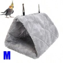 Soft & Cozy Plush Fabric Triangle Hanging Hammock Nest For Small To Medium Parrots Like Cockatiel & Parrotlets, Suitable For Sleeping, Resting & Playing, Multi-Sizes & Colors Available, Includes Detachable Metal Hook, All-Season Use