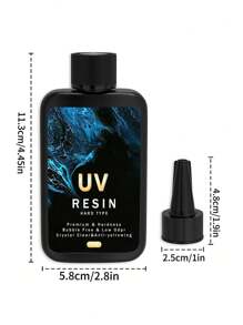 Resina UV - Kit de resina UV transparente de cristal de tipo rígido atualizado de 100/200/300g, para fabricação de joias artesanais