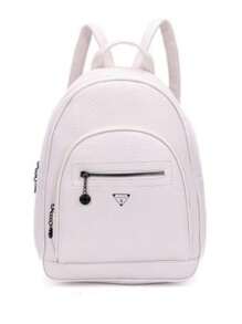PU Leather Backpack Women Reinforced Korean Waterproof Backpack - trắng - Xem 1