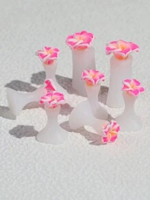 8件装硅胶粉色花瓣美甲分隔器，脚趾甲分隔器，美甲工具，美甲用品，适合女性和女孩日常美甲DIY，美甲用品，美甲工具，美甲艺术工具，返校季，美甲，美甲工具，贴片式美甲工具