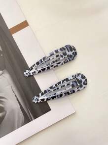 1pair Leopard Pattern Hair Clips, Retro Horse Pattern & BB Clips, Y2K Style Hair Accessories For Girls - Multicolor - View 14