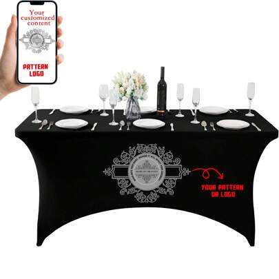 1pc Custom Table Cloth, 4ft X 6ft, Personalized Table Runner For Trade Shows, Events, Birthday, Party, Wedding, Anniversary, Fireplace, Multi-Functional, Anti-Mold, Ornamental, Reusable, Exquisite, Stylish, High-Quality, Adorable, Modern, Custom, Unique, Personalized, Ideal Gifts For Him, Ideal Gifts For Her, Her, Boyfriend, Girlfriend, Dad, Mom, Family, Friends, Son, Daughter, Kids