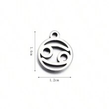 12pcs/Pack Zodiac Sign Charm For DIY Jewelry Making