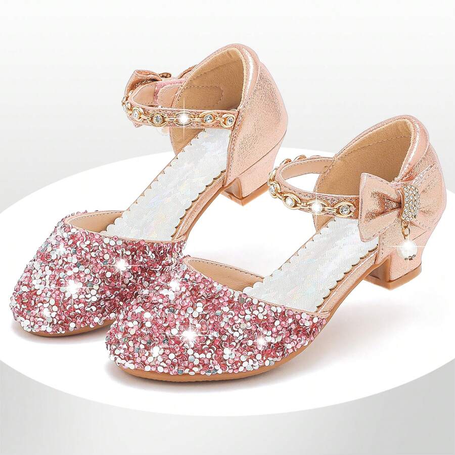 Dreamshoes Sandals For Toddler Girls Dress Shoes Sparkly Heels Wedding Party Princess Flower Girl Shoes For Little Big Kids