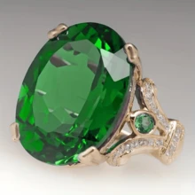 奢华椭圆形切割红宝石和方晶锆石永恒承诺/结婚戒指礼物 - 粉色 - 查看 7