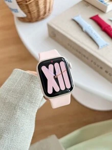 1 Dây đeo đồng hồ thể thao bằng silicon mềm Unisex màu hồng, dây đeo cổ tay chống nước có thể điều chỉnh thoải mái, tương thích với Apple Watch 38/40/41/42/44/45/46/49mm, tương thích với Apple Watch Series Ultra/SE/11/10/9/8/7/6/5/4/3/2/1, phụ kiện dây đeo đồng hồ thông minh - Màu hồng (không có đồng hồ) - Xem 3