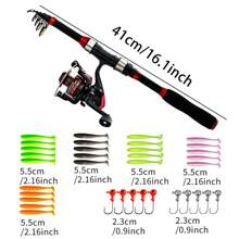 1.8m Telescoping Surf Fishing Rod Set, Black & Red, Includes Reel, Line And Accessories, For Outdoor Fishing - Black - View 7