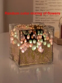 1 Máy Tính Sáng Tạo Diy Hoa Tulip Biển Cube Ba Chiều Nhỏ Đèn Ngủ Chất Liệu Trọn Gói Cho Bạn Gái Cặp Đôi Bạn Gái quà Tặng - ánh sáng ấm áp - Xem 17