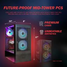 Gigatech Gaming Apollo 5 Gaming PC Desktop Monitor Bundle - System: Intel Core I3-13100 4.5GHz 4-Core 8-Threads, Intel Arc A380 GPU Graphics Card, DDR4 3200MHz Memory, 512GB NVMe SSD, Windows 11, ASUS 22" 1080p 75hz Monitor, Mouse + Keyboard + Mousepad