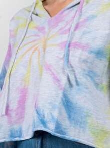 WANDERLUX Tie Die Oversized Cropped Sweatshirt