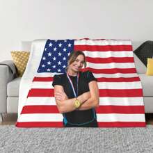 1pc Custom America Flag Blanket,Customization Blankets Personalized Soft Cozy Blankets, Custom Gift Blanket For Birthday - Multicolor - View 2