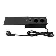 Desktop Socket Built-In Socket Table Built-In Socket With Sliding Cover, 2 USB Ports For Conference Tables, Workstations, Sofa Tables - 黑色 - 查看 6