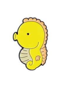 1 peça broche de liga de zinco pintado com tema de vida marinha de desenho animado, design de tubarão e cavalo-marinho, acessórios multiuso para roupas e bolsas, acessórios para vestidos, alfinete para roupas, bolsa, acessórios para escola, escritório, camisas, jaquetas, joias, alfinete de roupas de Natal, Halloween, presentes engraçados e fofos para professores, acessórios para fantasias, pingentes para bolsas