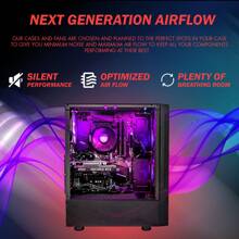 Gigatech Gaming Apollo 5 Gaming PC Desktop Monitor Bundle - System: Intel Core I3-13100 4.5GHz 4-Core 8-Threads, Intel Arc A380 GPU Graphics Card, DDR4 3200MHz Memory, 512GB NVMe SSD, Windows 11, ASUS 22" 1080p 75hz Monitor, Mouse + Keyboard + Mousepad