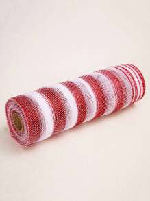 1pc Hollow Out Gold Wire DIY Grid Ribbon, Christmas Wedding Party Tulle Xmas Tree Home Decor Ribbon, Christmas Birthday Party New Year Decoration Gold Wire Net Ribbon,Christmas