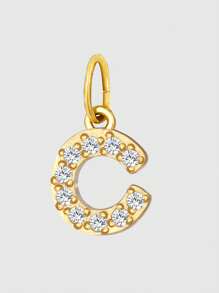 Diamday 1 件钻石字母吊坠 女士 DIY 项链手链珠宝制作周年纪念礼物 - 金色 - 查看 46