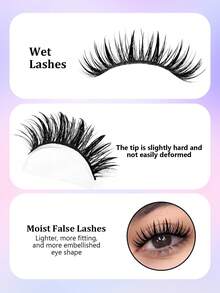 Asiteo 7 Pairs Charming Cartoon False Eyelashes - Wet Makeup Effect Cosplay Spiky Faux Mink Lashes, Reusable, Doll Eye Makeup, Thick & Curly, Suitable For Cosplay And Fashion Enthusiasts - 尖尾漫畫款 - 查看 4