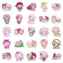 50pcs  PVC Stickers Waterproof Decorative Stickers Fun Valentine's Day Gifts Badtz-Maru Pompompurin Mimmy Hangyodon Sam Rilakkuma Tuxedo Double Star Melody  Big Eared Dog Big-Eyed Frog