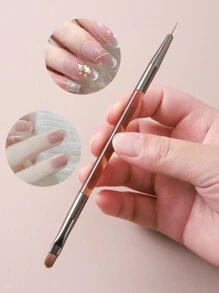 1 Bút vẽ móng tay phong cách Nhật Bản màu nâu với hai đầu, dùng để tạo hoặc vẽ màu chuyển sắc, thích hợp sử dụng tại nhà và tại tiệm, cọ vẽ móng tay cho các đường vẽ dài, chi tiết nhỏ, vẽ tinh xảo - màu nâu - Xem 1