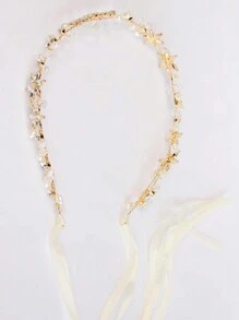 1 件儿童公主水晶花环头饰，花童生日、舞蹈、钢琴演奏、T 台配饰，银色和金色