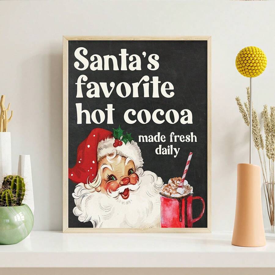 1pc Decorations Rustic Canvas Wall Art Easy To Hang Father Bathroom Decorations, Decorations, Holiday Decorations, Paintings, Canvas Murals, Funny Santa Art, Holiday Murals, Father Decorations, Decoration Wall Art, Decoration Posters For Room Decoration, Best Gifts Home Decor Christmas Decorations Christmas - Multicolor - View 1