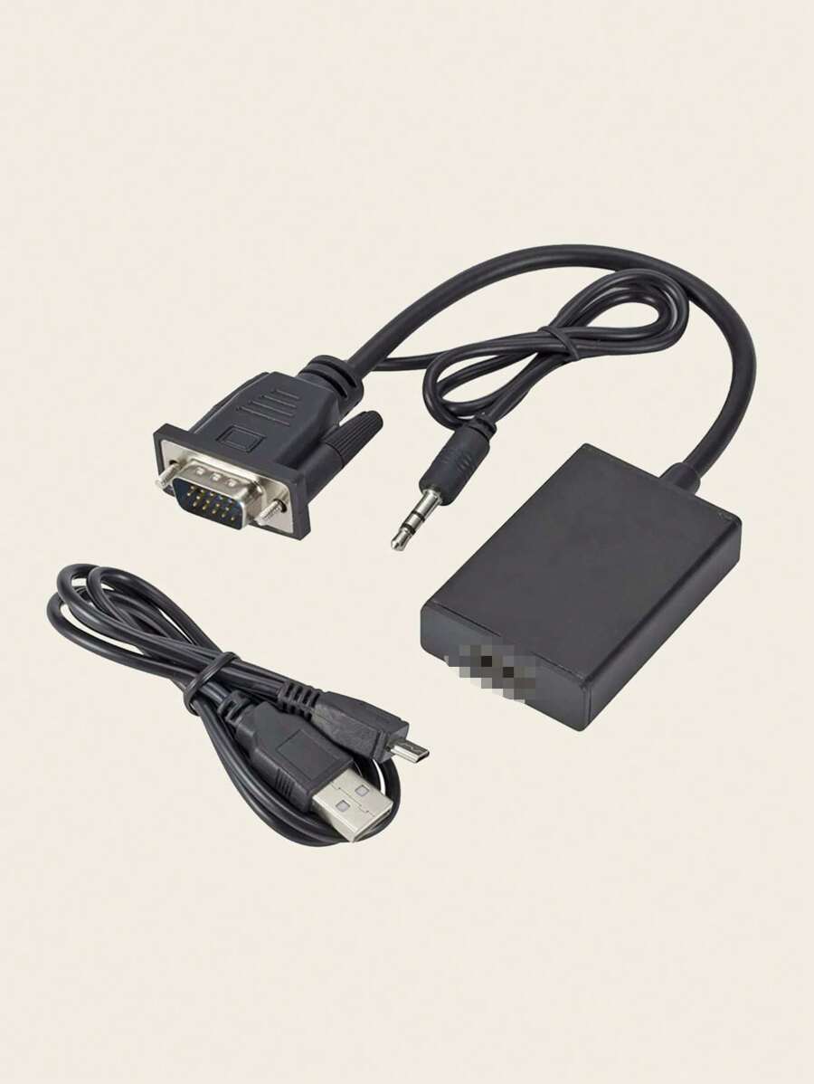 Cable adaptador HDMI compatible con audio y video para conectar portátil/PC a pantalla HDTV - Negro - Ver 1