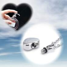 1pc Stainless Steel Gold-Plated Non Tarnish Dainty Urn Heart Necklace For Women Perfume Pet Ashes Memory Valentines,Mom,Mother,Mother's Day,Gift - Heart-shaped - View 7