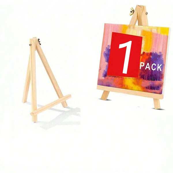 6 piezas Caballetes de madera de pino suave mini, caballete de sobremesa triangular plegable para pintura artística, soportes de dibujo para niños en la escuela