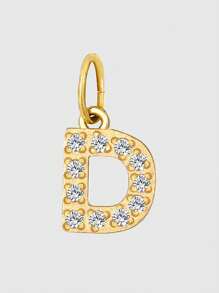 Diamday 1 件钻石字母吊坠 女士 DIY 项链手链珠宝制作周年纪念礼物 - 金色 - 查看 43