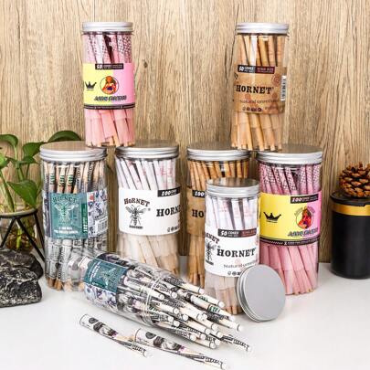 50/100 Cones,110mm Pre Rolled Cones, King Size, 4 Styles To Choose From, Classic Rolling Paper With Filter Tip, Natural Unrefined Rolling Paper, Enhance The Experience, Birthday Gift, Gift For Men, Women And Friends
