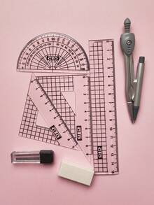 7-delige set transparante ronde linialen, linialen - Veel kleurig - Bekijken 2
