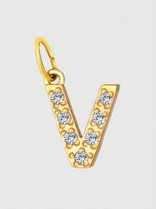 Diamday 1 件钻石字母吊坠 女士 DIY 项链手链珠宝制作周年纪念礼物 - 金色 - 查看 21