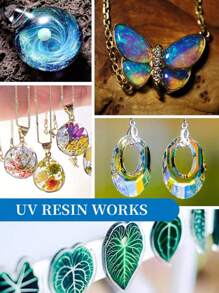 Resina UV - Kit de resina UV transparente de cristal de tipo rígido atualizado de 100/200/300g, para fabricação de joias artesanais