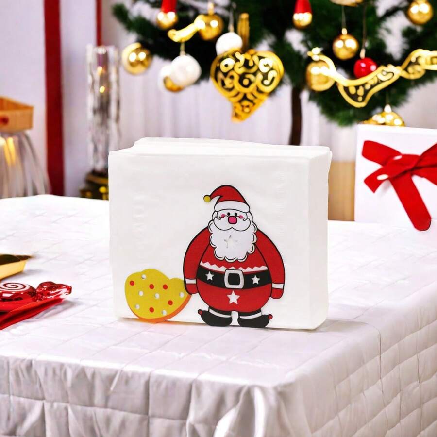 1 件圣诞金属纸巾盒架，纸巾分配器，带圣诞老人、雪人、蝴蝶图案，适用于圣诞节房间装饰、办公室、卧室、酒店、咖啡厅、瑜伽馆 - 彩色 - 查看 1
