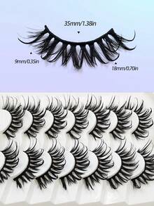 7 Pairs Asiteo 3D Wet Look False Eyelashes, Natural Curly & Thick Curly, Suitable For Cosplay, Cartoon Makeup, Reusable - Bulu Mata Manga Runcing - View 3