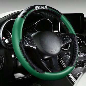 Carbon Fiber Car Steering Wheel Cover, Universal 15 Inch Breathable Anti Slip Steering Wheel Covers, Fit For Most Car, Trucks, SVU