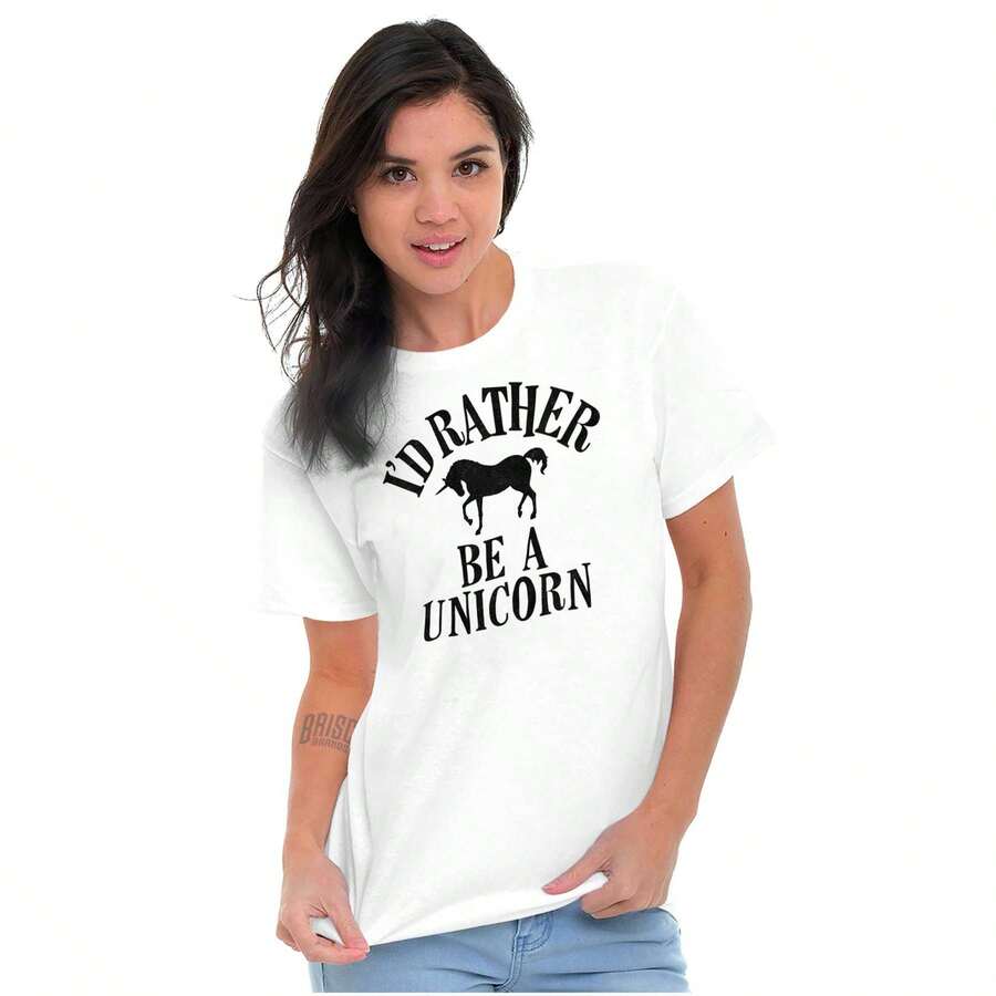 I'd Rather Be A Unicorn Fantasy Womens Graphic T Shirt Tees - trắng - Xem 1