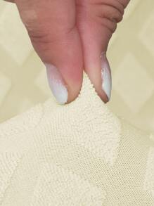 1pc/4pcs/6pcs Jacquard Chair Cover, High Elasticity Dust-Proof Kitchen Decoration Dining Chair Slipcover, Suitable For Hotel, Restaurant, Party - Beige - View 6