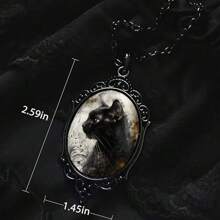 Set di collana con gatto nero stile gotico, ciondolo vintage con gatto nero per costume di Ognissanti, accessori per costumi da donna, gioielli choker regalo