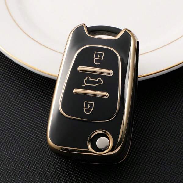 Funda para llave remota de coche plegable con 3 botones, bolsa para llave remota de coche para I20, I30, IX35, I35, Accent, Kia, Picanto, Sportage, K5