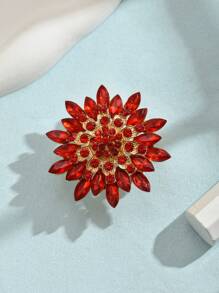 Luxury Floral Wide Band Ring, Everyday & Party Jewelry Gift - Flowers - View 4