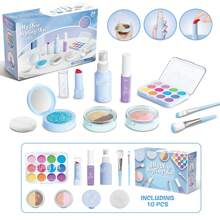 Children's Pretend Play Makeup Set, Girls Toy Makeup Kit With Lipstick, Eyeshadow, Comb