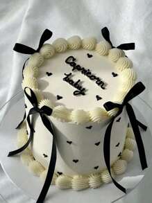 10Pcs DIY Ribbon Bow Cake Decorations Black Silk Cake Skirt Bow Design Cake Decoration Graduation Cake Toppers To Decorate Your Cakes For Festival Gift Wrapping Party Decoration Birthday Party Table Decoration - Multicolor - View 8