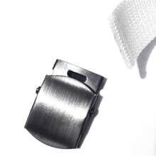Kit 3 Men's Polyester Belts With Graphite Metal Buckle - 白色 - 查看 4