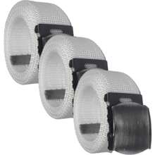 Kit 3 Men's Polyester Belts With Graphite Metal Buckle - 白色 - 查看 1