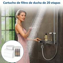 SHIXIONG 4pzs Cartucho de Filtro de Ducha Universal,4 Cartuchos de repuesto para eliminar cloro,Aartuchos filtrantes reemplazables de 20 etapas,  elimina el cloro y las impurezas, mejora la salud de la piel y el cabello, para cabezales de ducha,Fluoruro, metales pesados para piel seca, cabello, eccema - 4 Cartuchos de Filtro - Ver 8