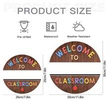 A Classroom Number To Welcome The Start Of School, Customized Classroom Number, Round Wooden Teacher Number, Wooden Class Decoration Card, Round Wooden Hanging Ornament, Wall Art Holiday Decoration, Teacher Gift, And Opening Gift.
