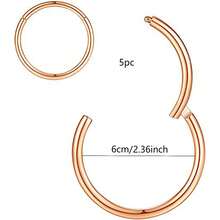 5pcs Stainless Steel Hinged Segment Ring Nose Septum Lip Piercing Jewelry Set Halloween - Multicolor - View 13